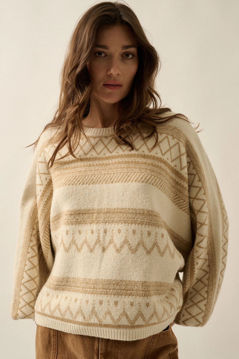 Fair Isle Sweater: Cream