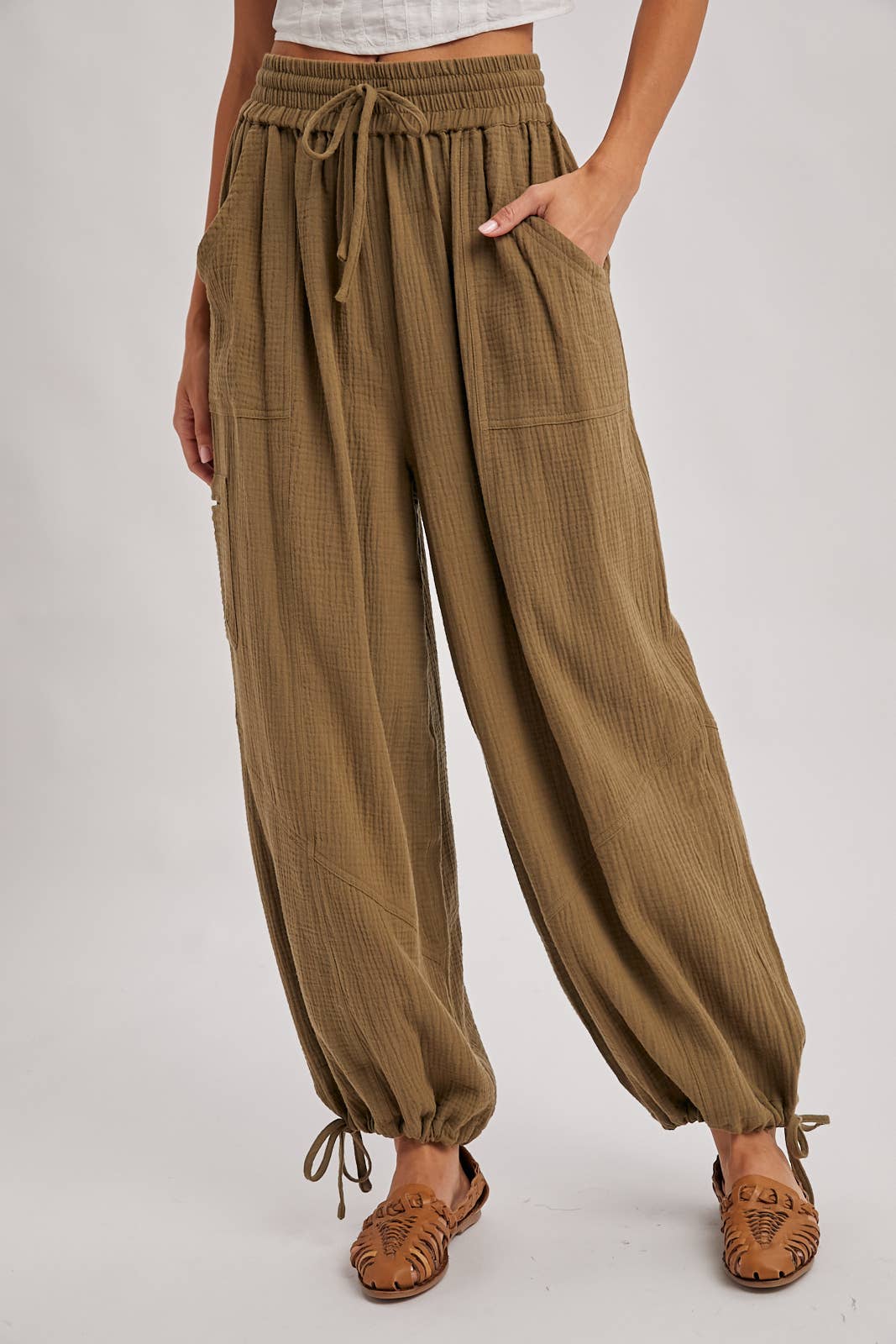 Harem Joggers: Lt. Olive