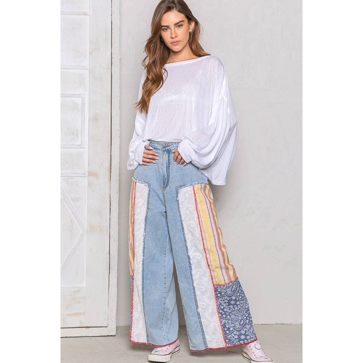Loose  Knit Top WHITE