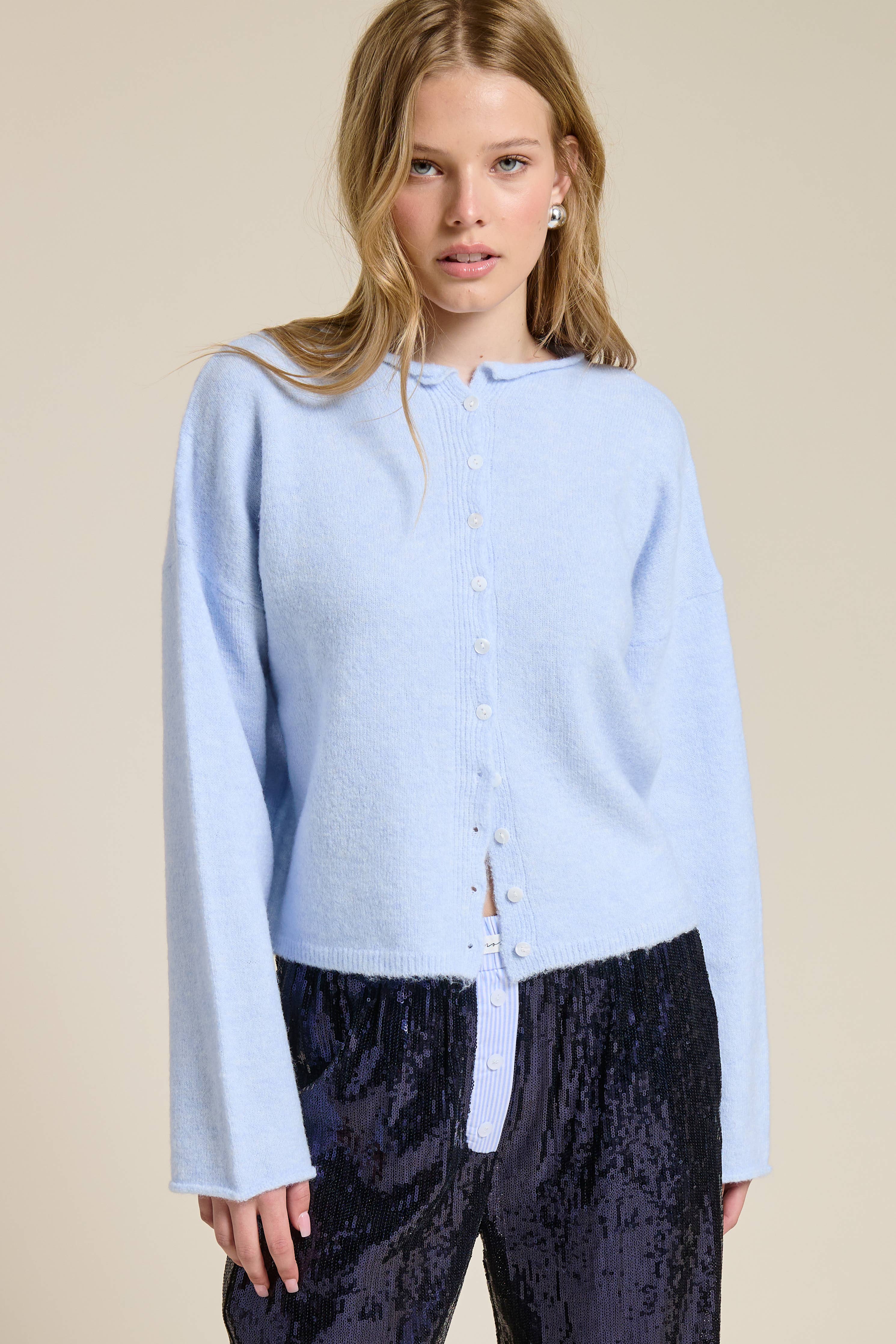 Essential Cardigan: Baby Blue
