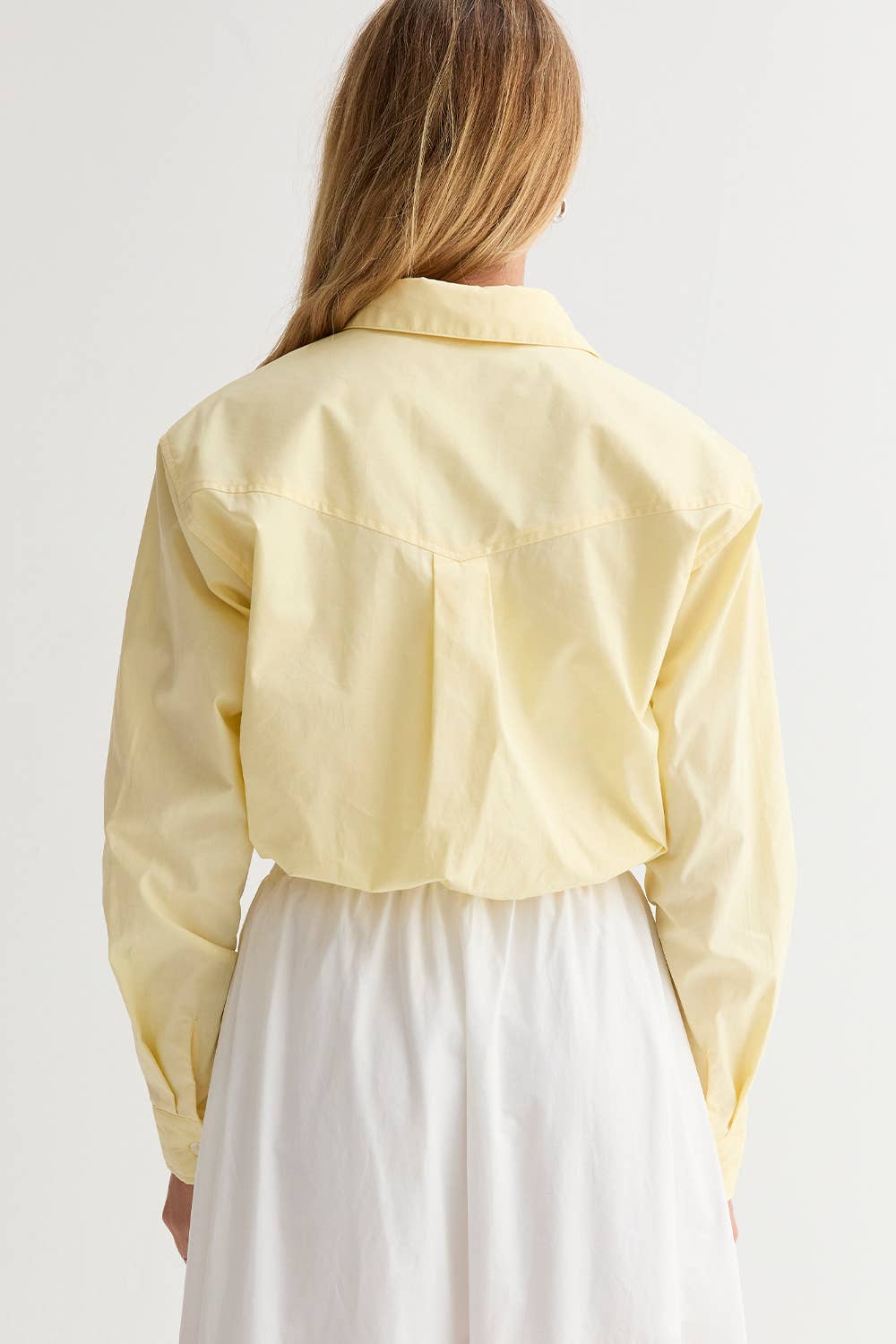 Demi Poplin Hem Shirt: Yellow