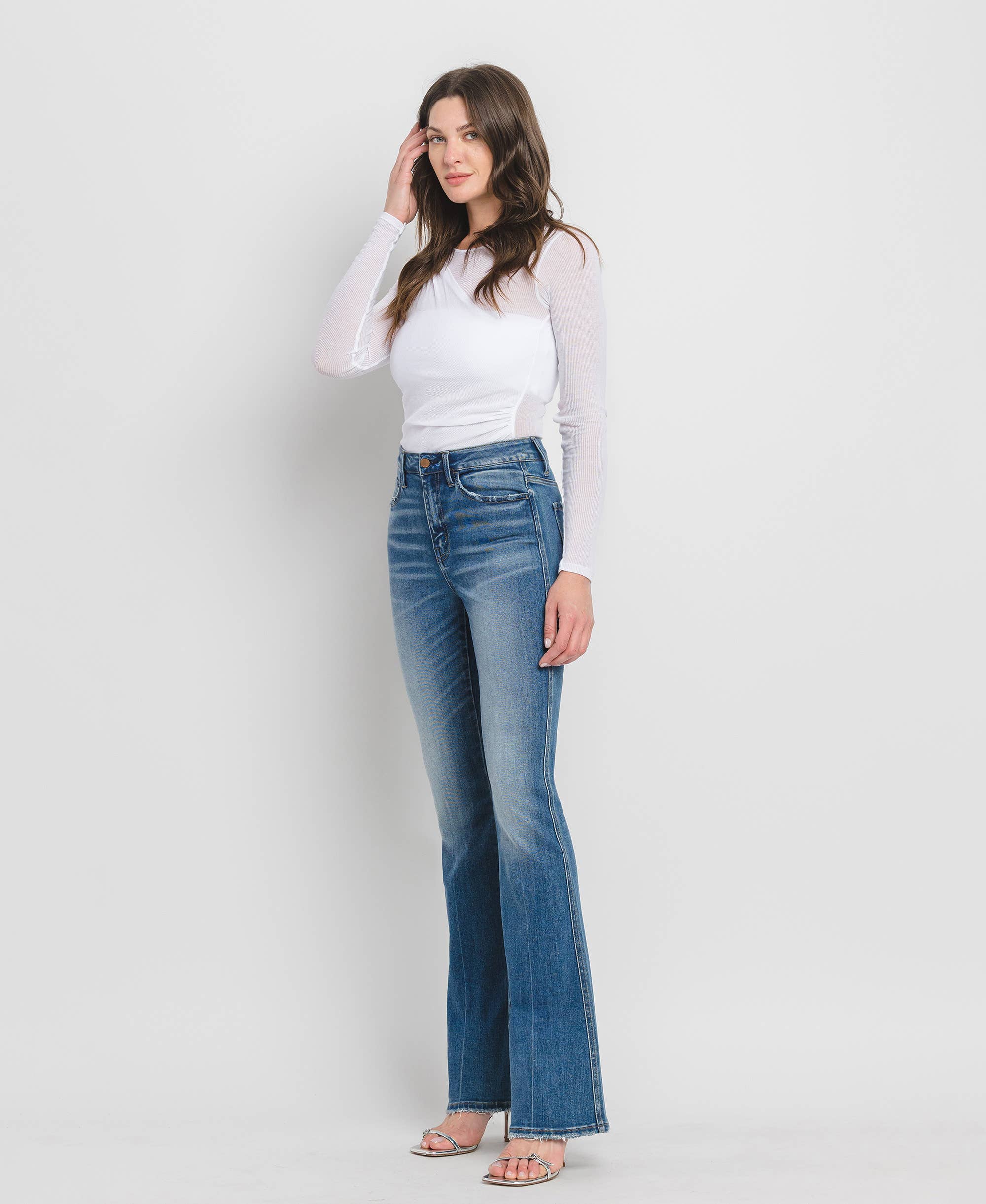 High Rise Bootcut Jeans: