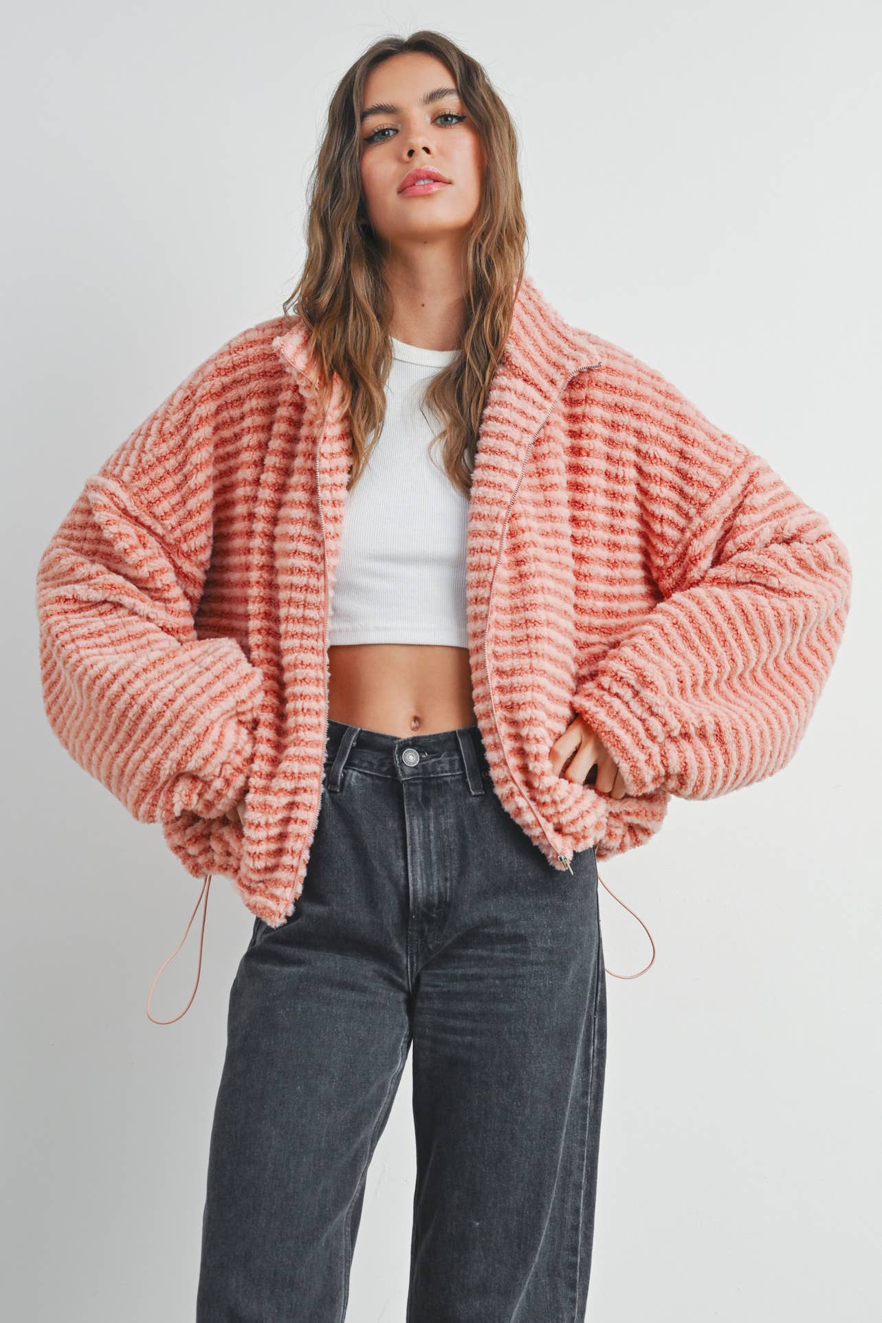 Collared Puff Jacket Terracotta