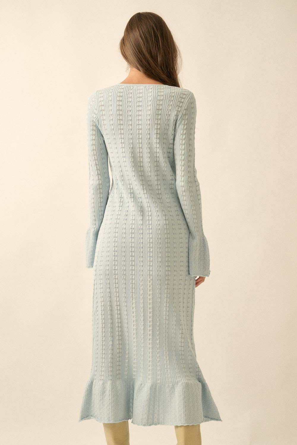 Pointelle Duster: Pale Blue