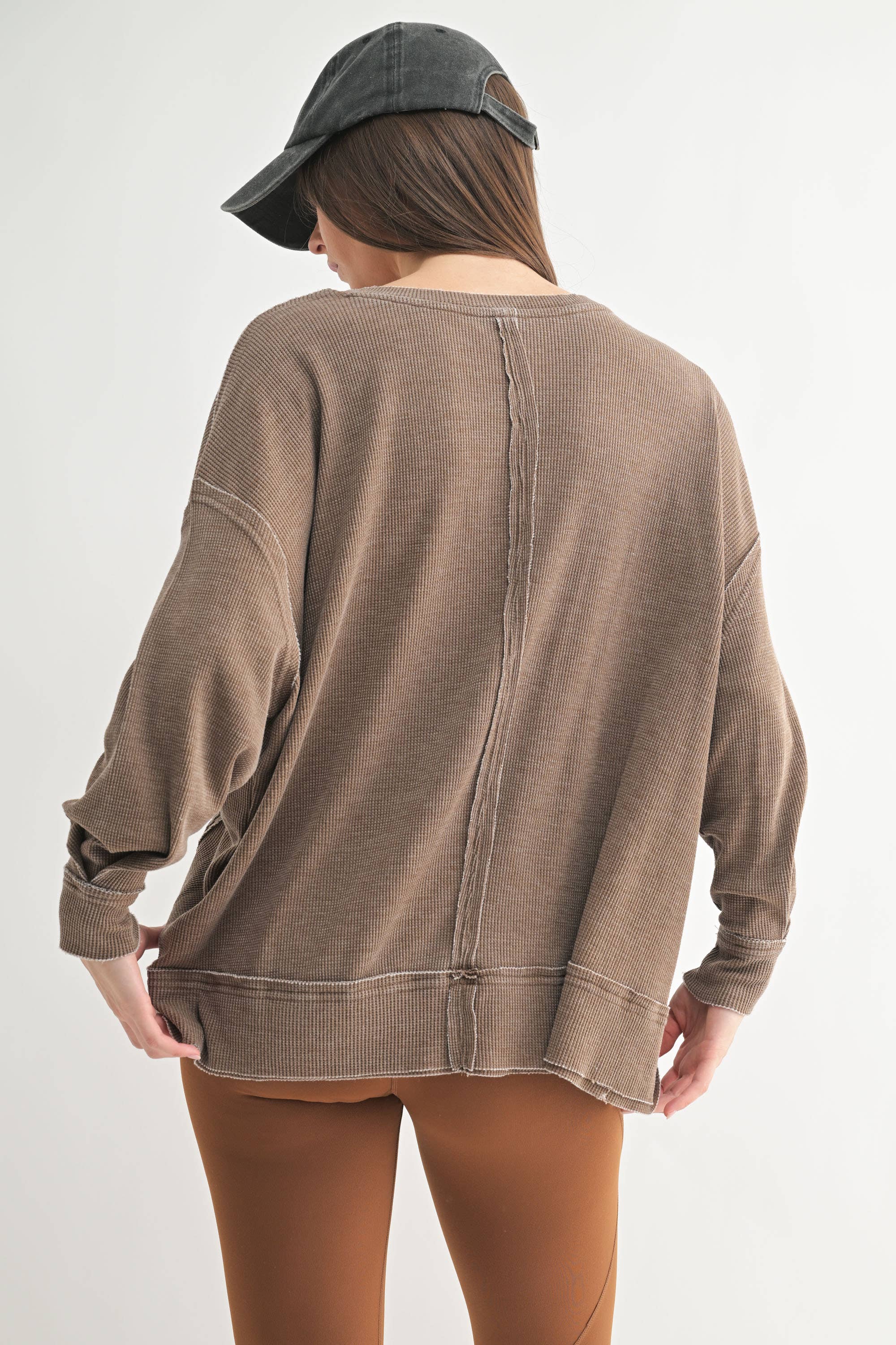 Waffle Knit Oversized:PLUM