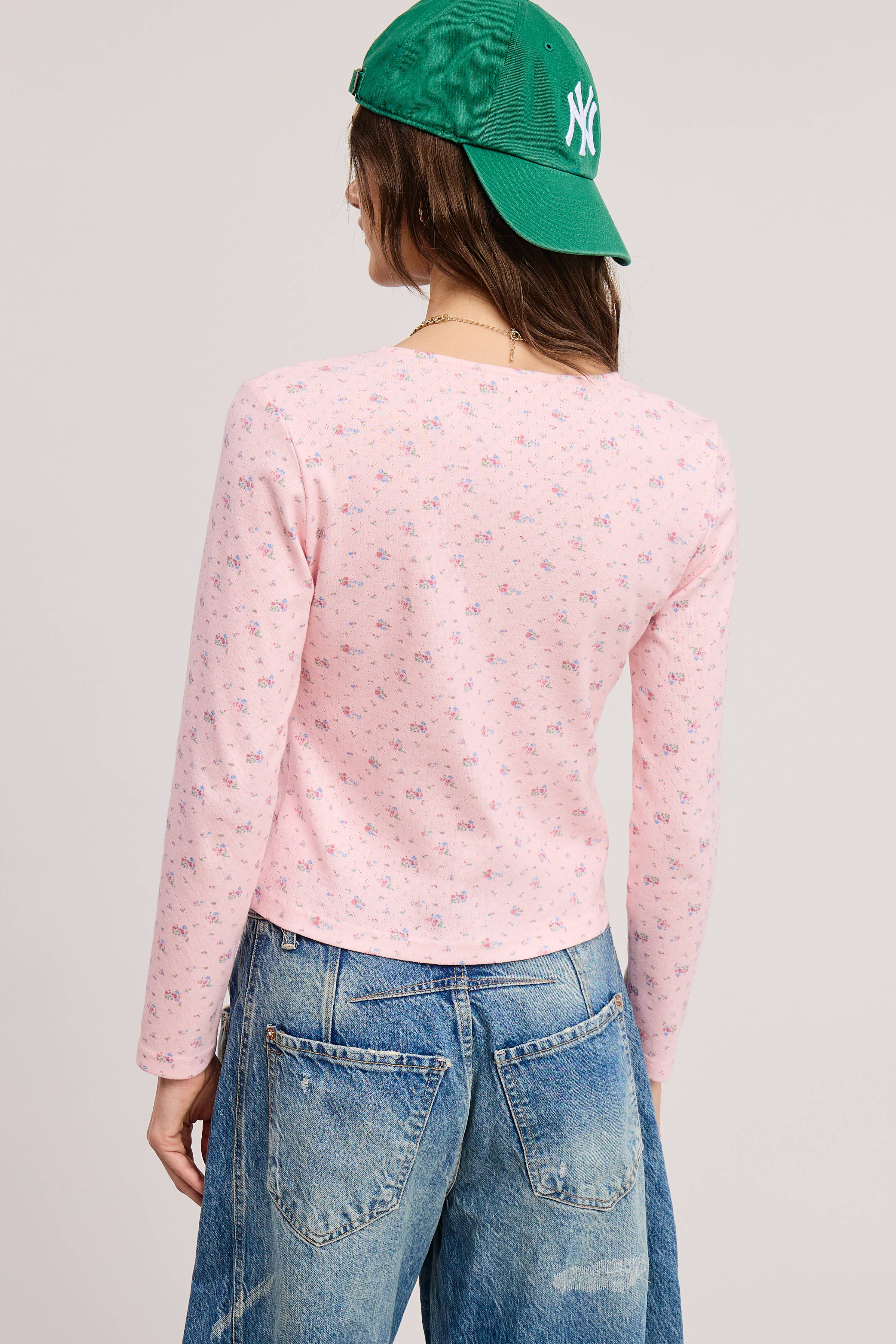 Floral Print Cardigan: Pink