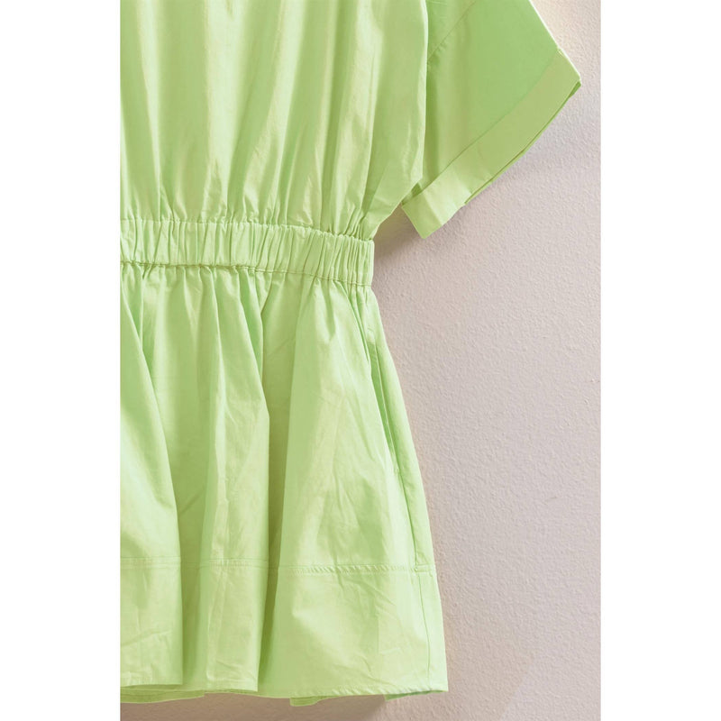 Poplin Mini Dress:OFF WHITE