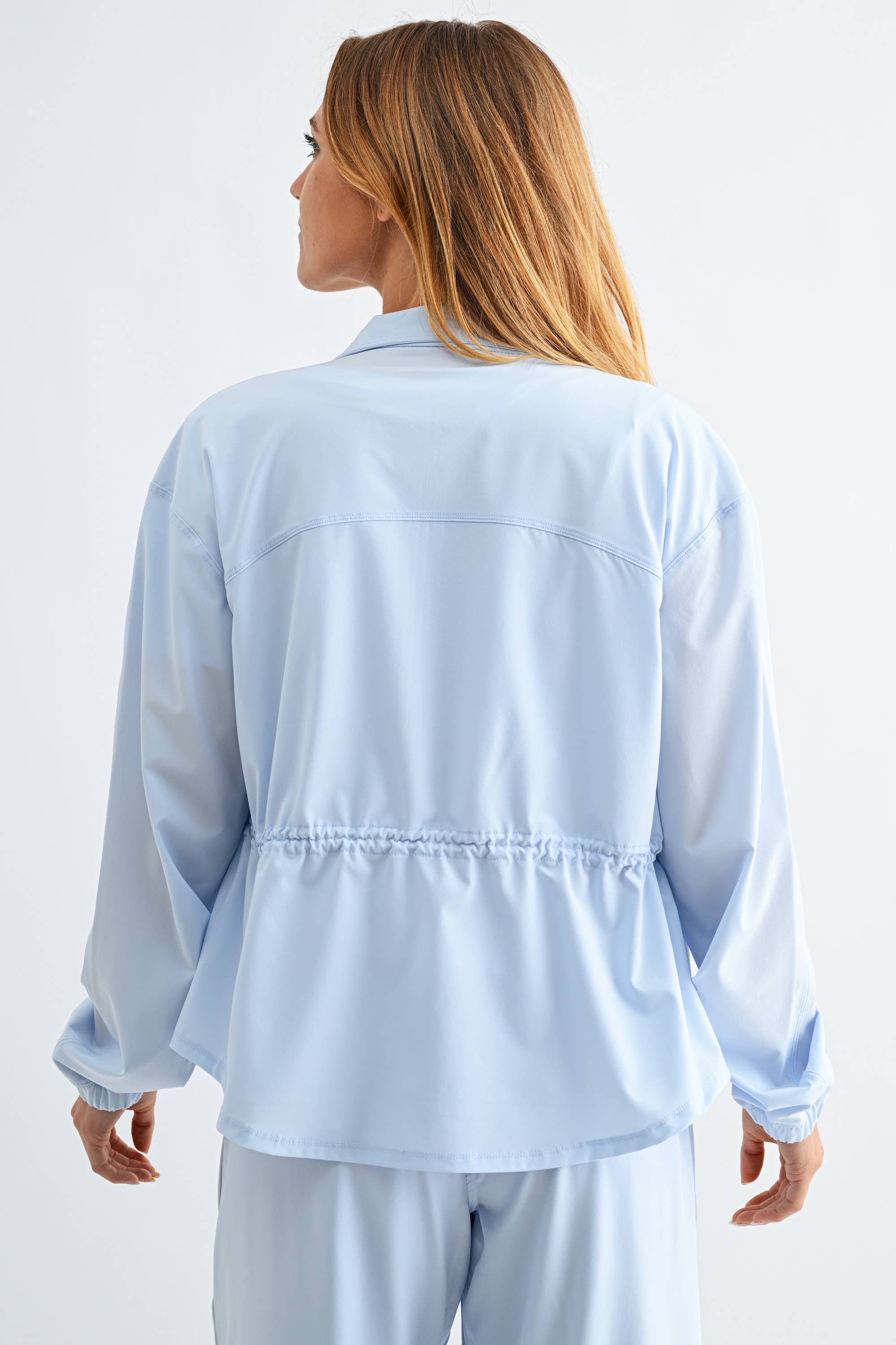 CurveCinch Peplum Set: Hal. Blue