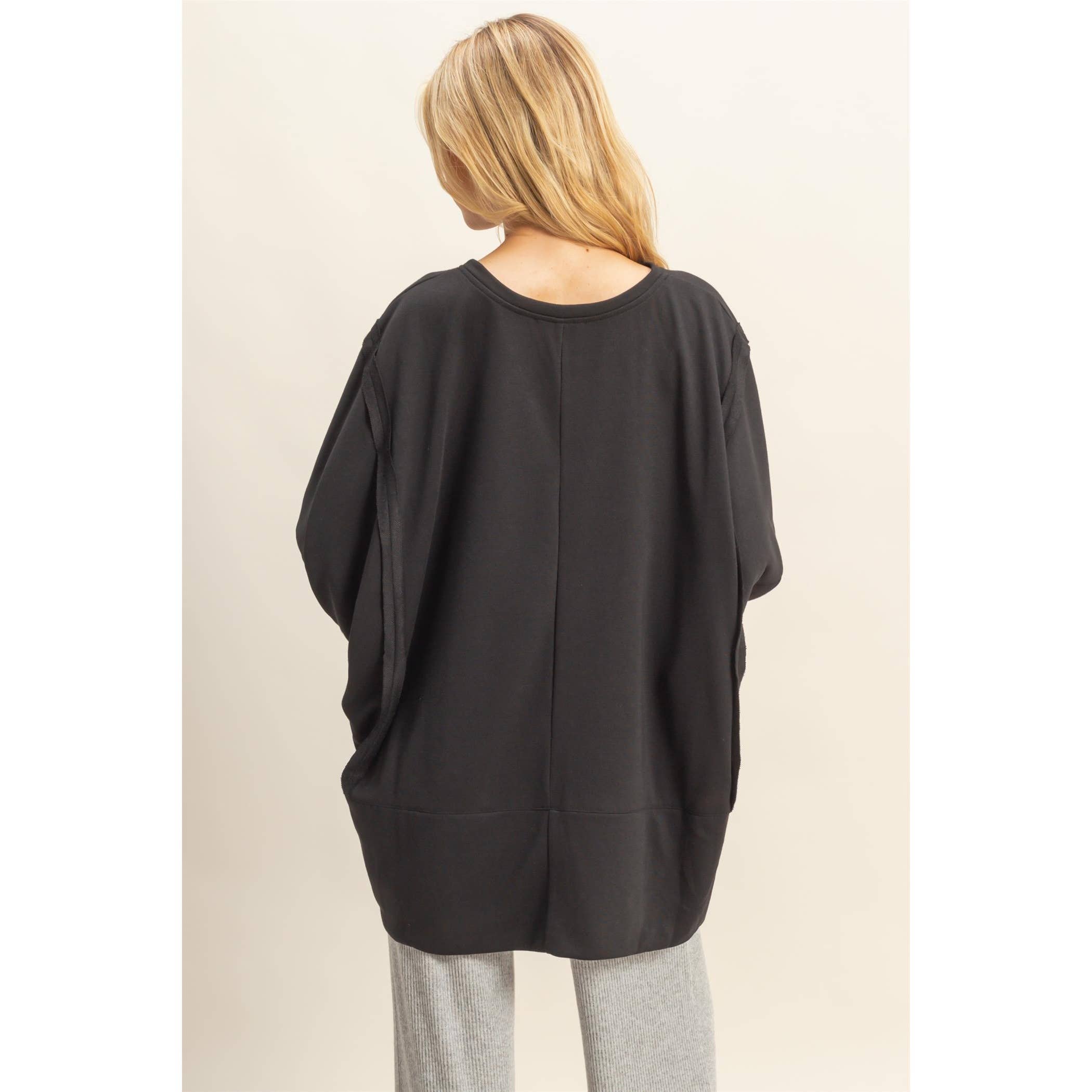 Unique Cuff Top:Black