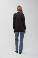 Linen Cuff Blazer: NATURAL