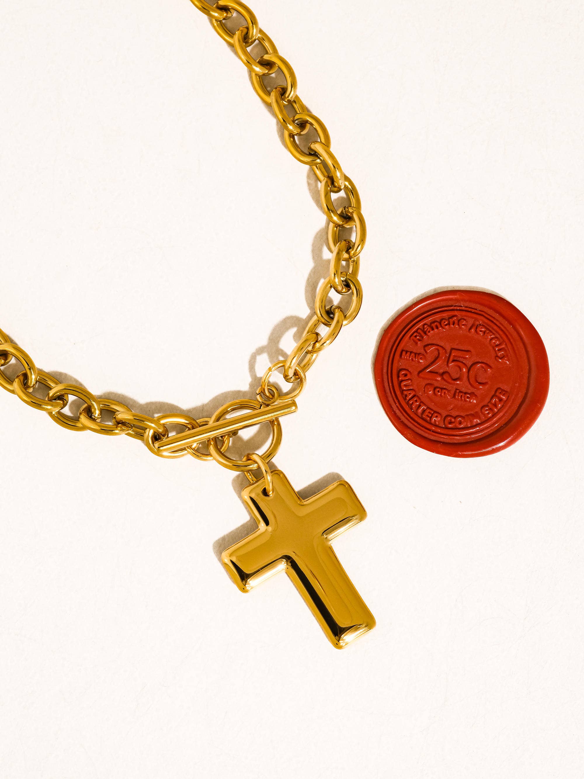 Trinite 18K Gold Cross Pendant Necklace