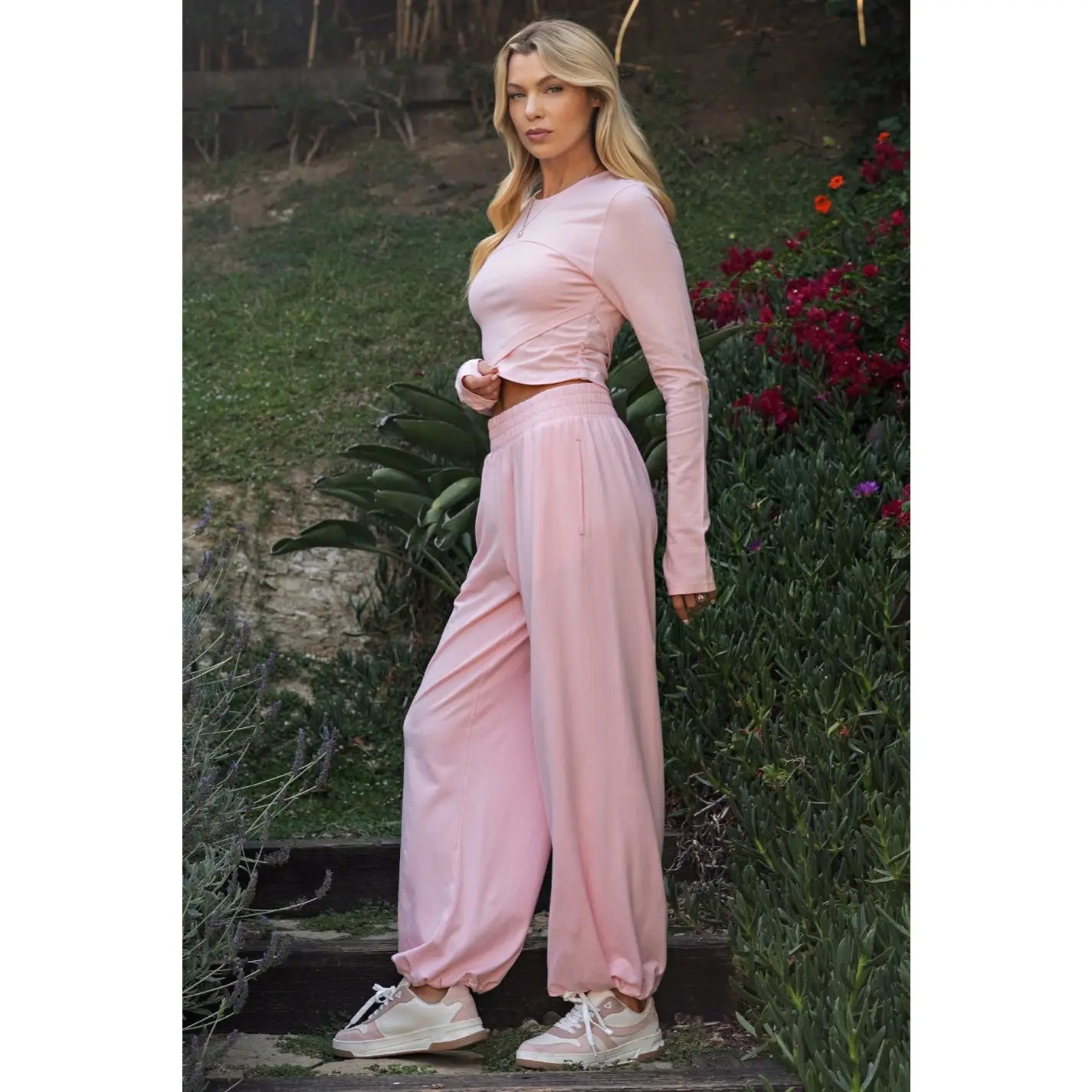 Cotton Crossover Set:Pink