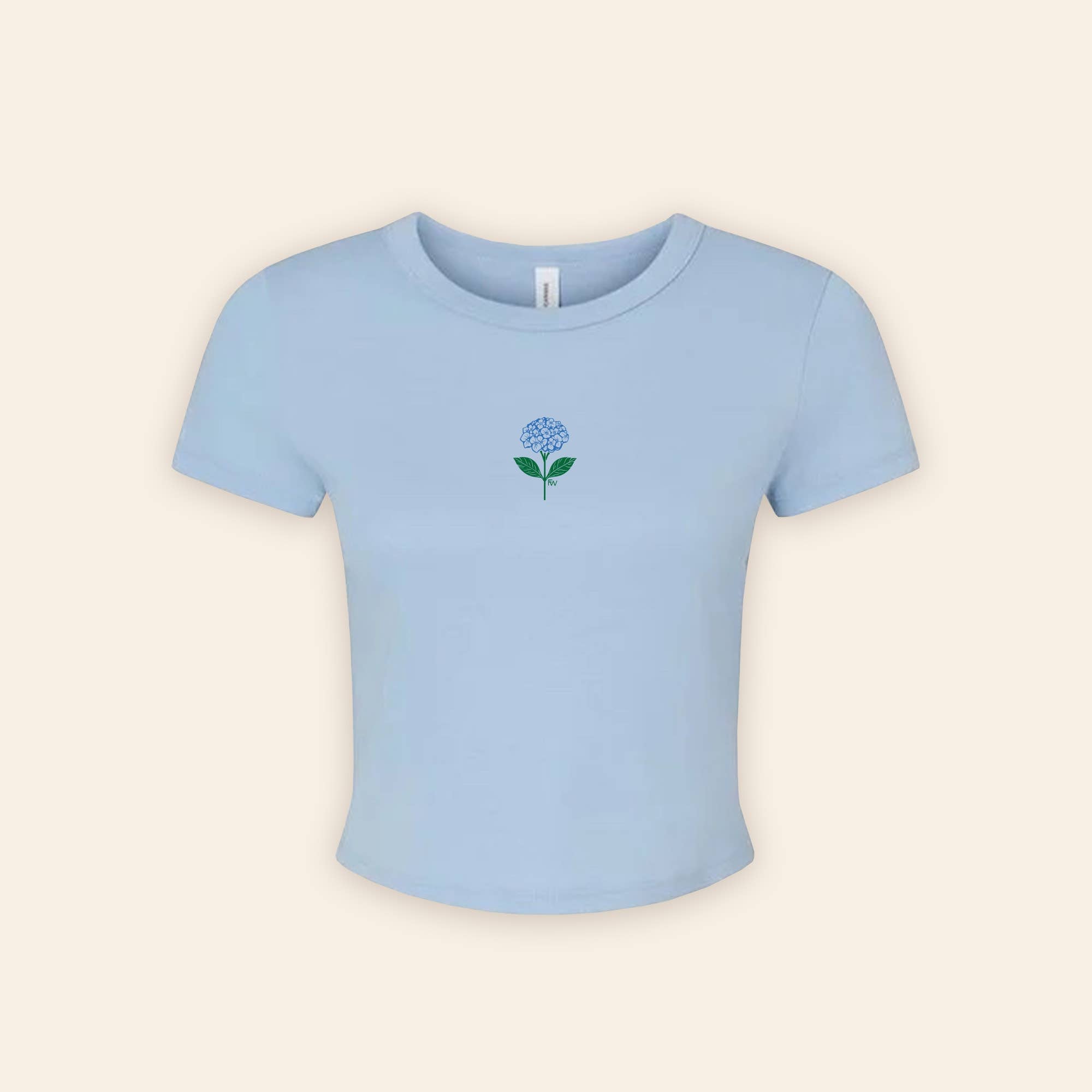 Hydrangea Baby Tee:Light Blue