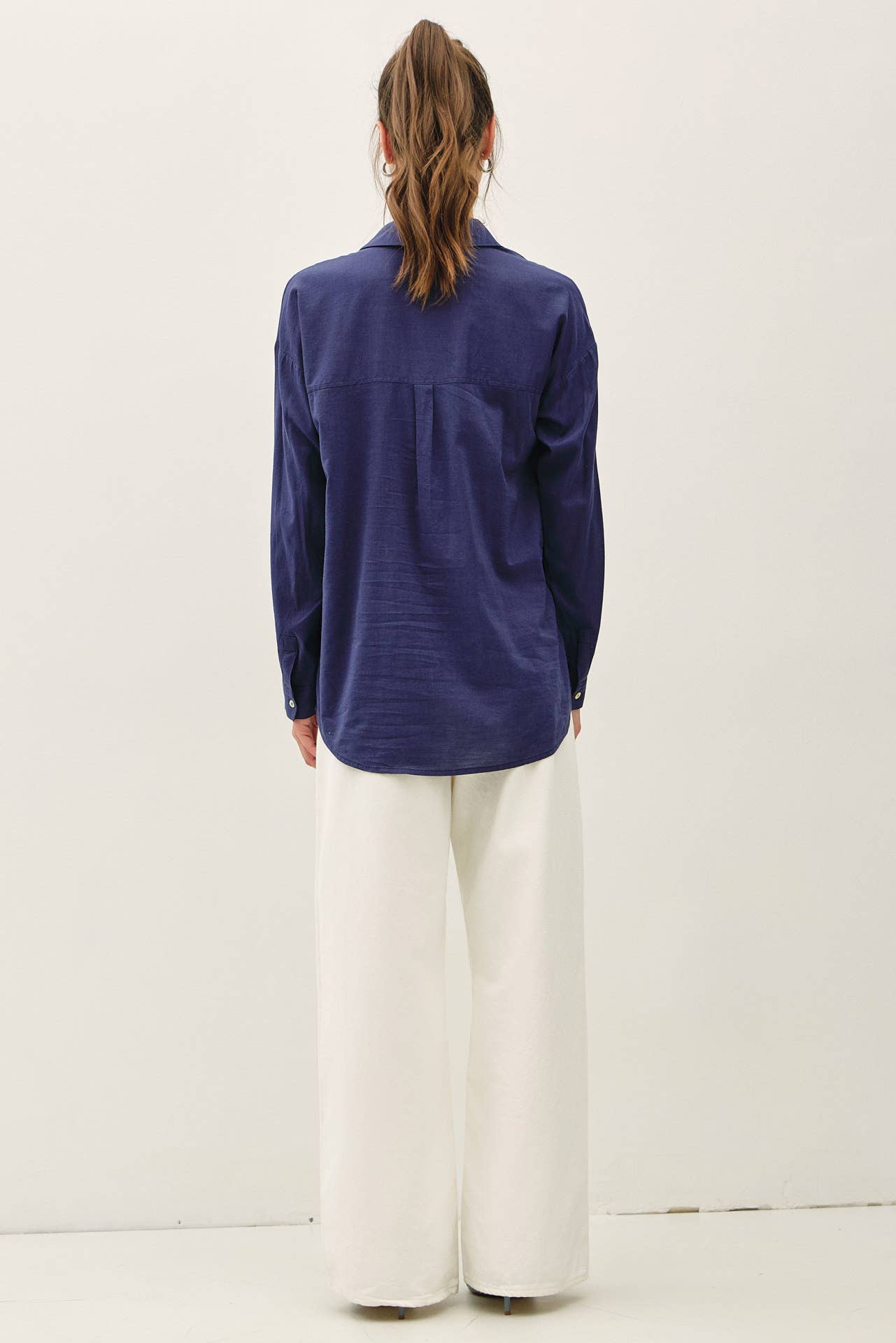 Kolly Oversized Button Up: Navy