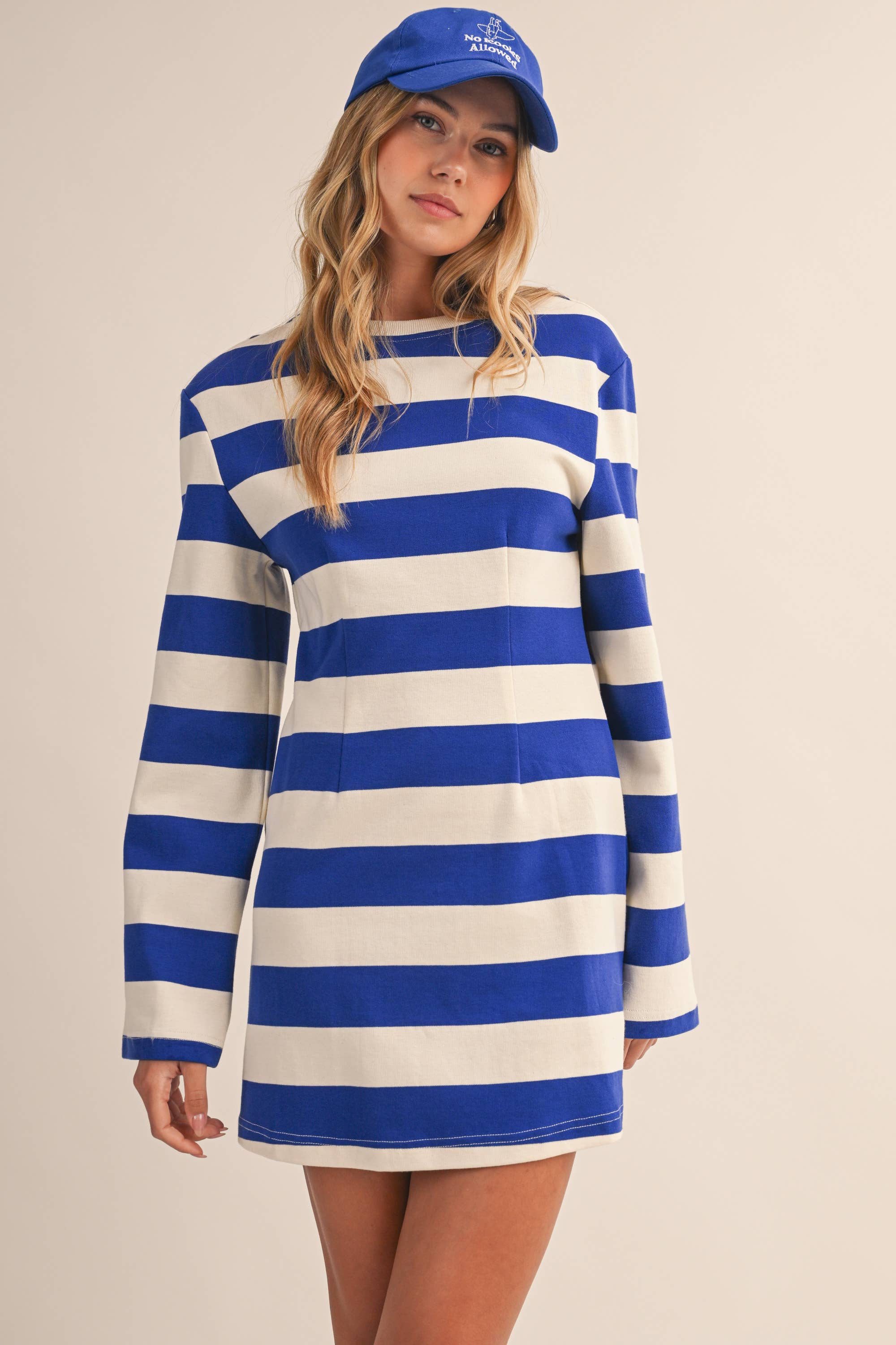 Bell Sleeve Mini Dress :Royal