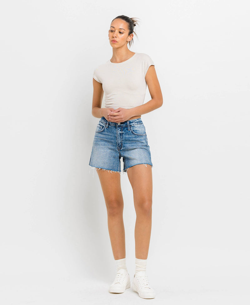 A Line Denim Shorts