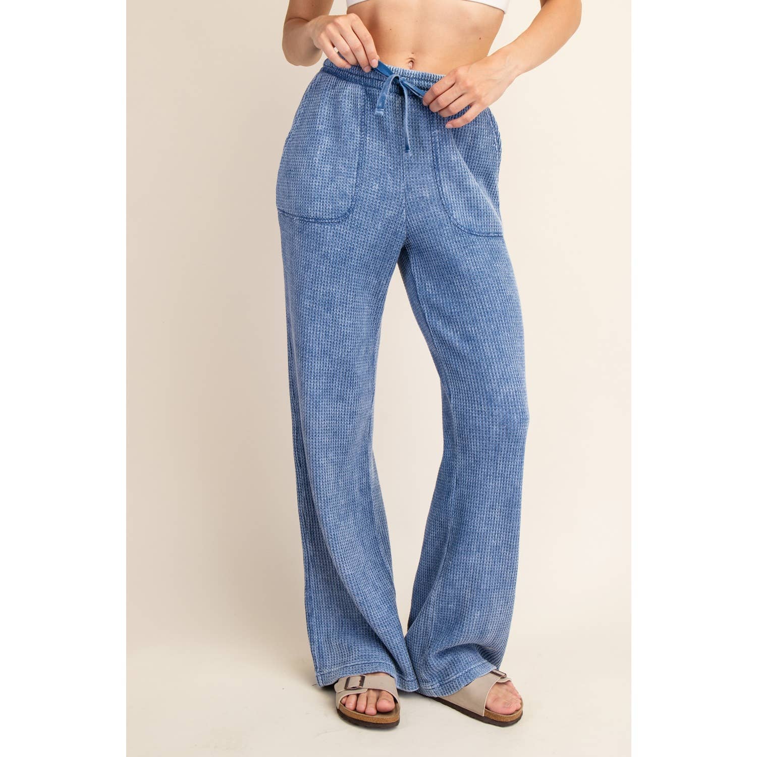 Waffle Sweatpants: Cobalt
