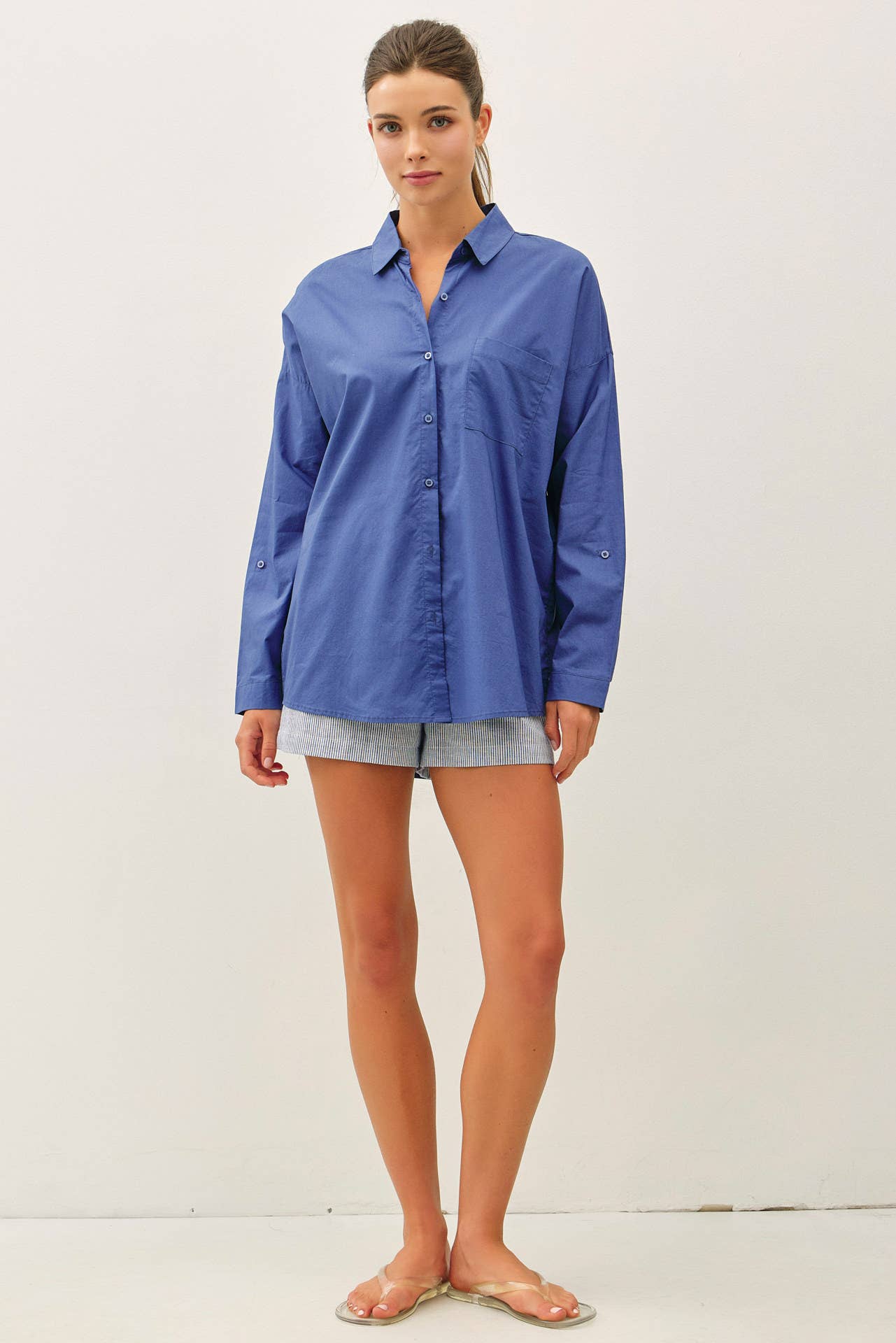 Kolly Oversized Button Up: Denim