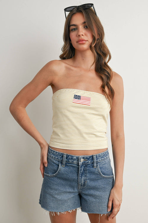 Stars & Stripes Top-YELLOW