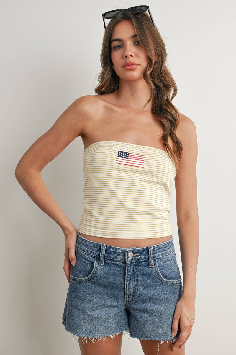 Stars & Stripes Top-YELLOW
