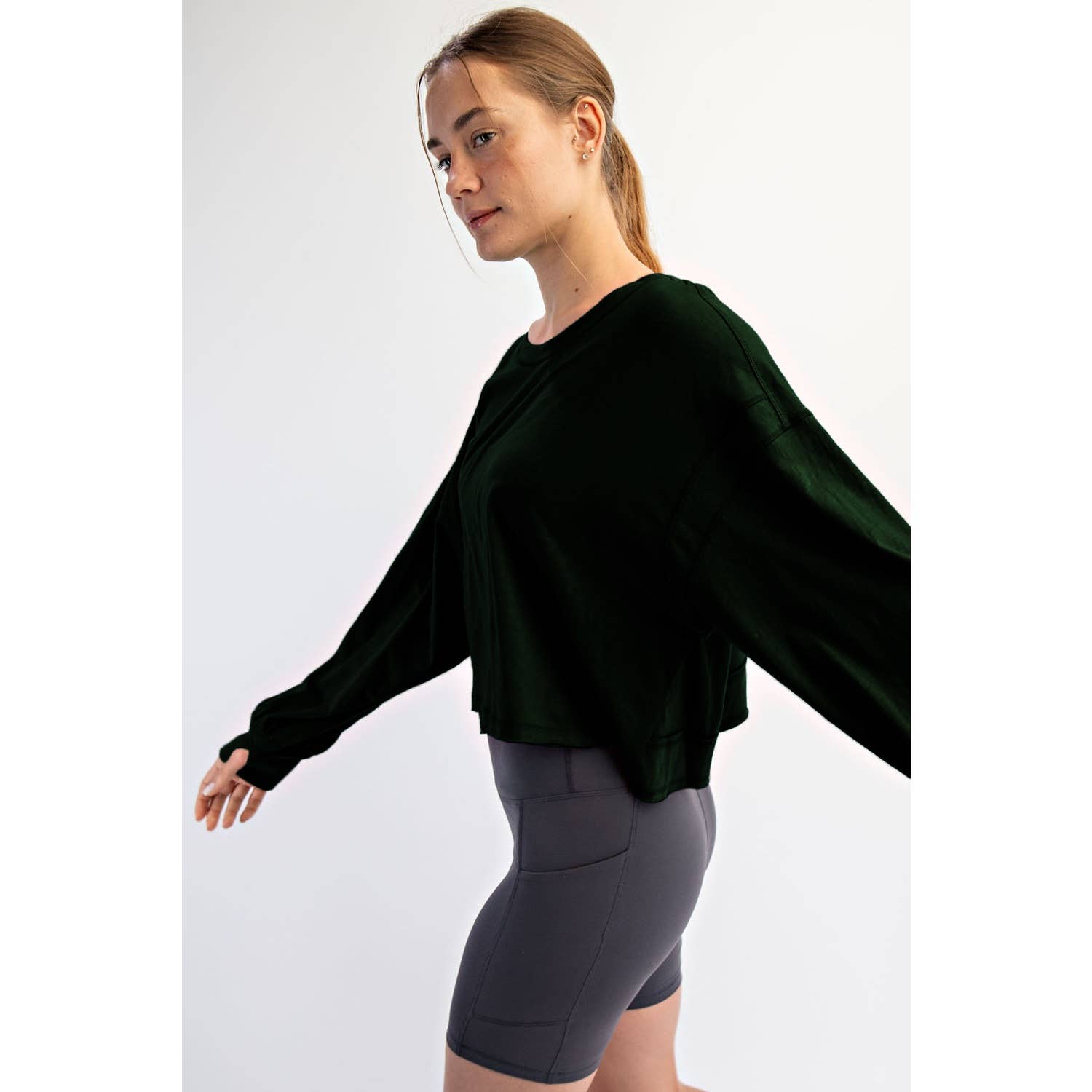 Cotton Open Back Top: Reg. Green