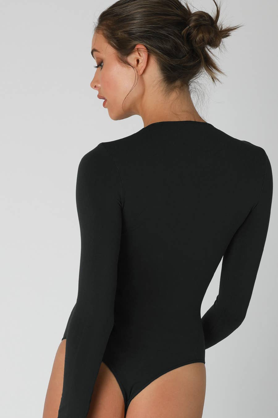 High Neck LS Bodysuit: Black
