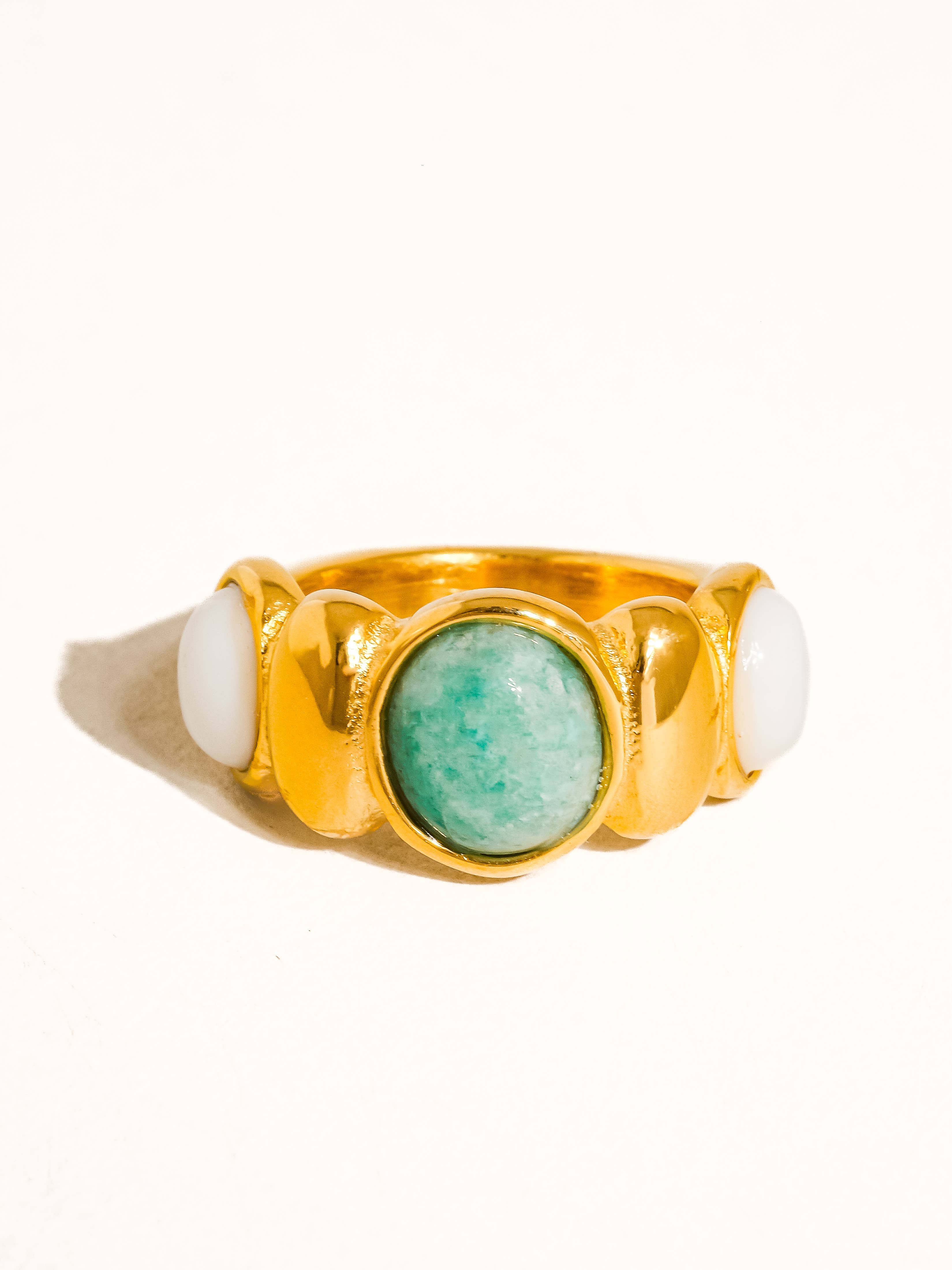 Laurent 18K Gold Natural Stone Ring