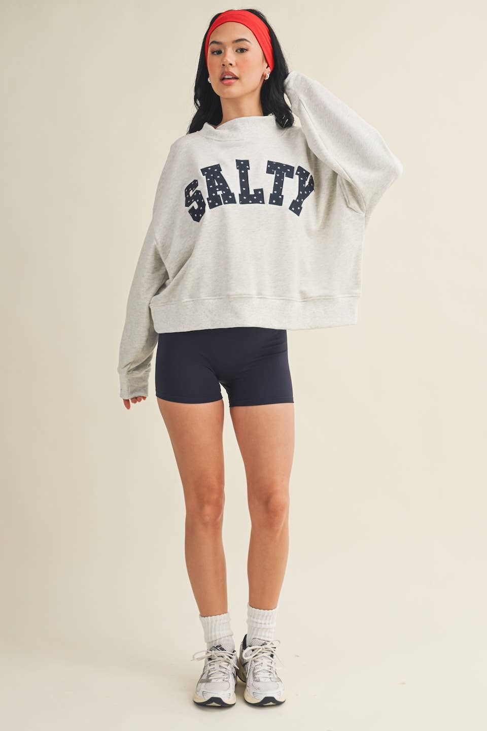 Salty Stars OS Sweatshirt: Grey