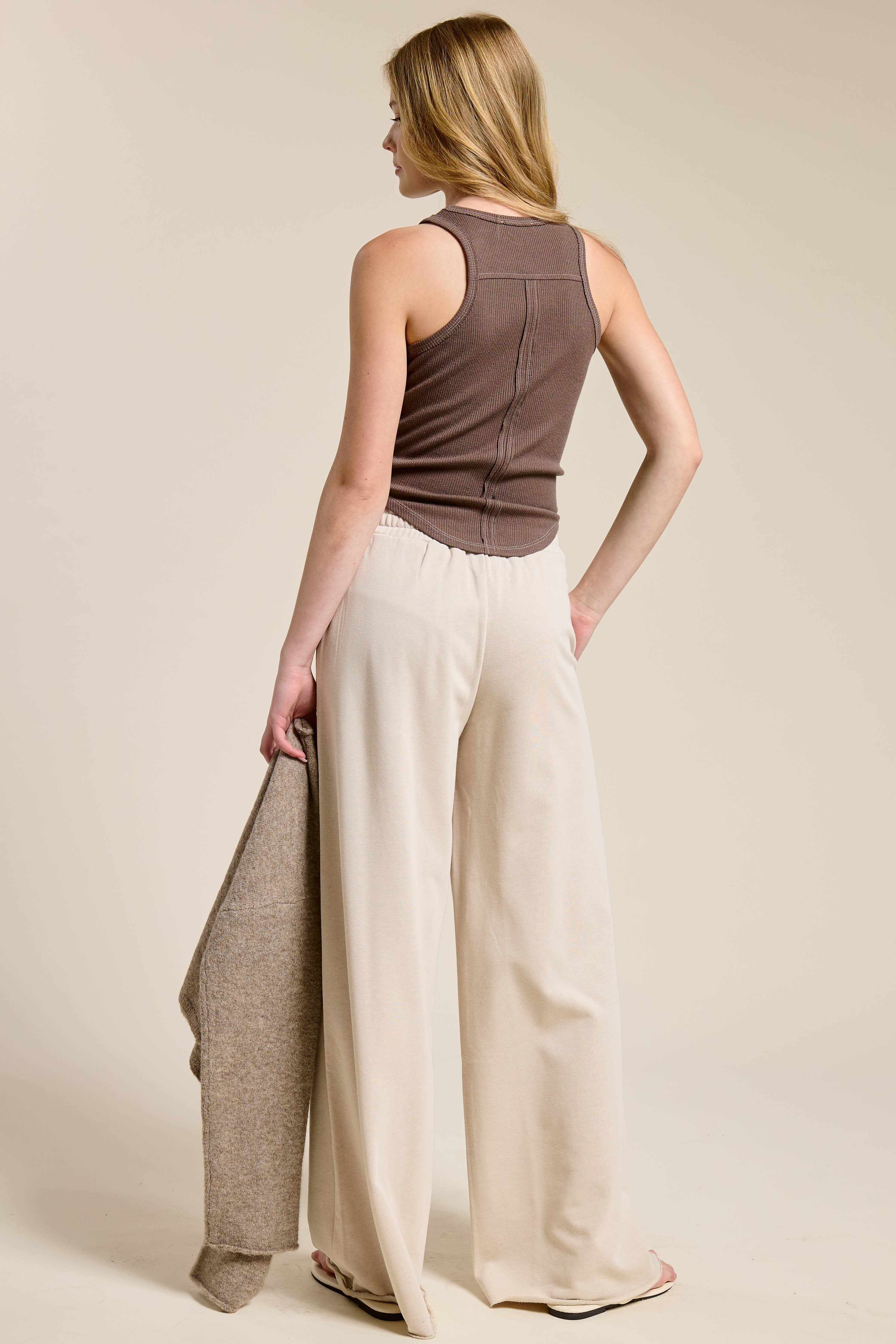 Cotton Joggers: Beige