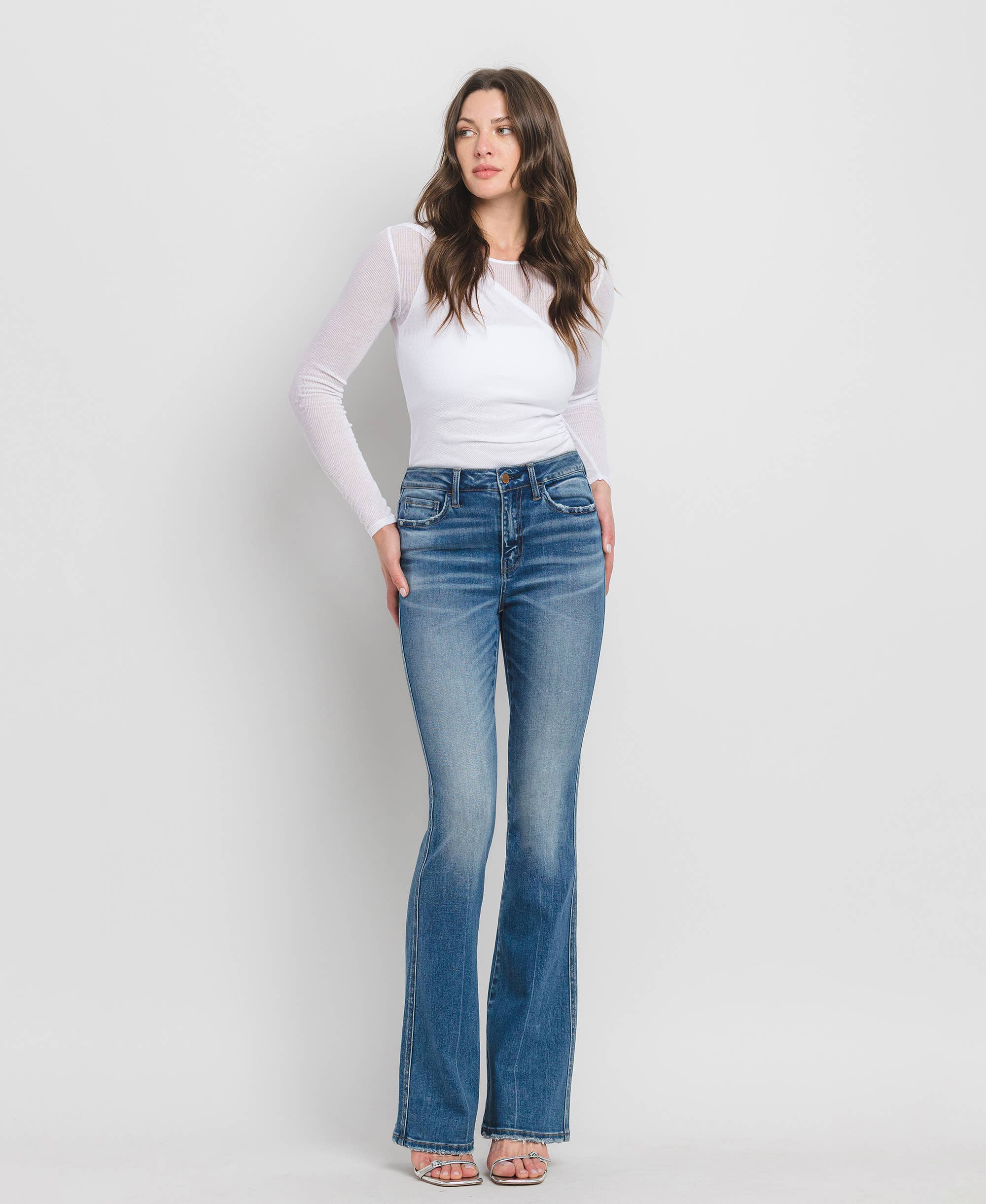 High Rise Bootcut Jeans: