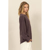 OVERSIZED LONG SLEEVE TEE PLUM