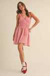 Plaid Mini Dress: Red