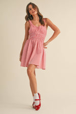 Plaid Mini Dress: Red