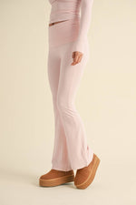 Foldover Flare Pants:Choc.