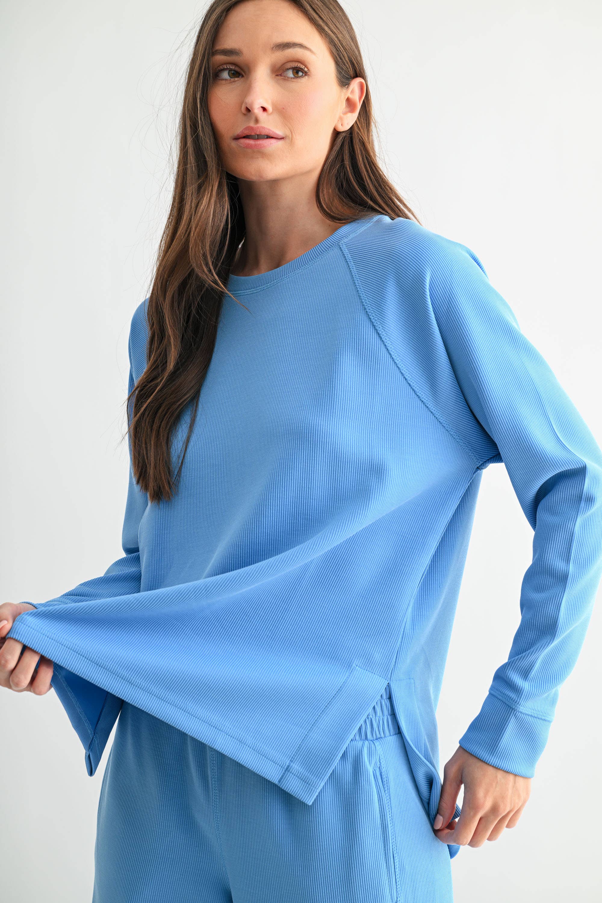 Luxe Raglan Tee: Deep Indigo