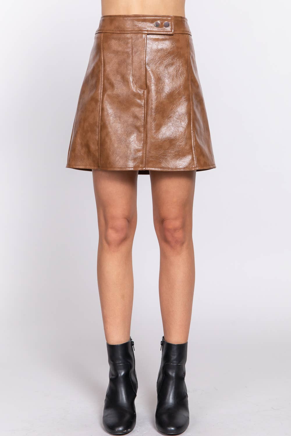 A-Line Mini Skirt: Camel