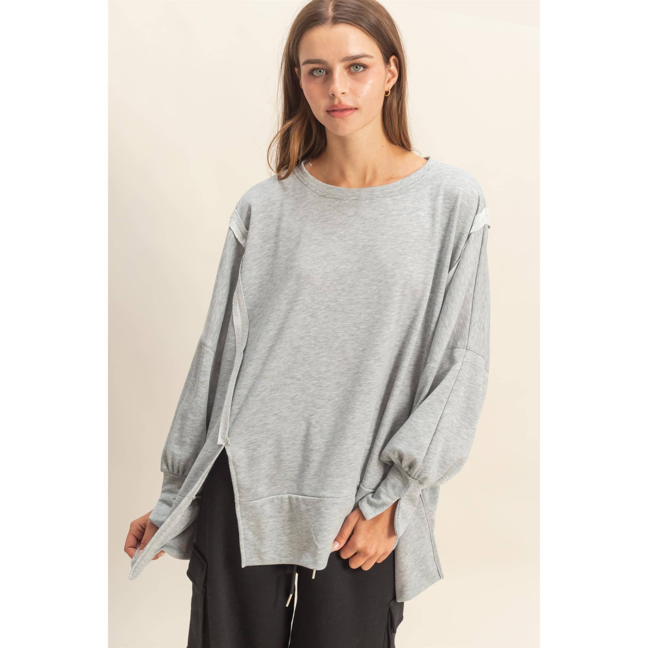 Unique Cuff Top:H.Gray