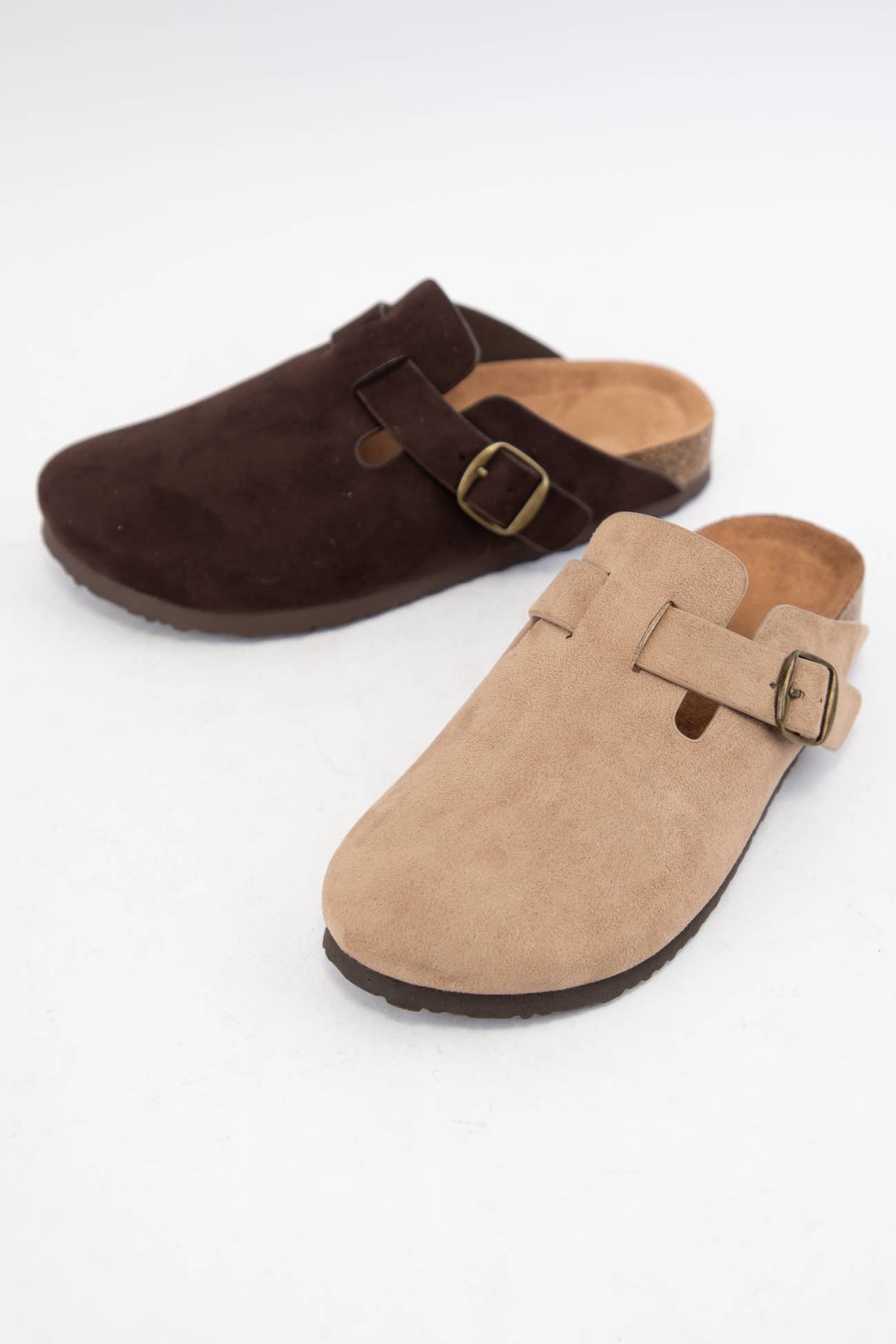 Regis Clog W/Buckle: Light Taupe