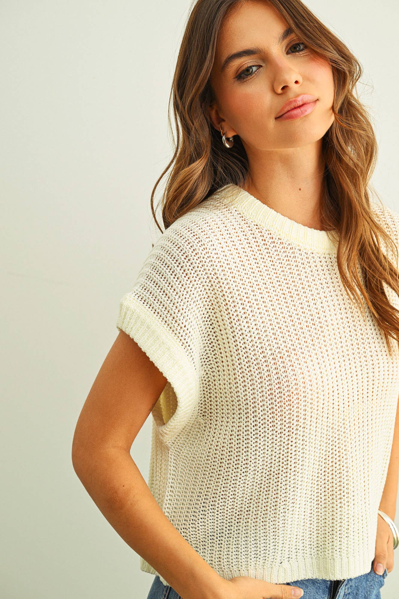 Dolman Knit Top: Off White