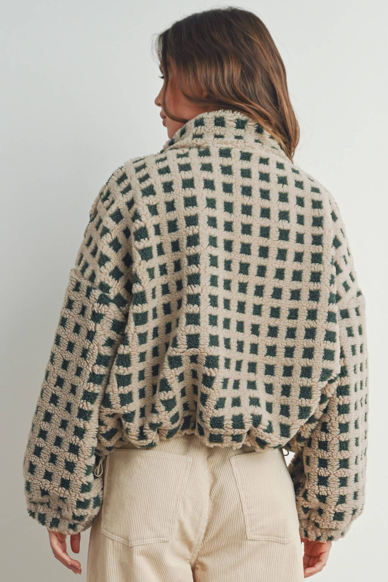 Fuzzy Sherpa Jacket: Taupe