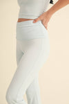 Foldover Flare Pants:Choc.