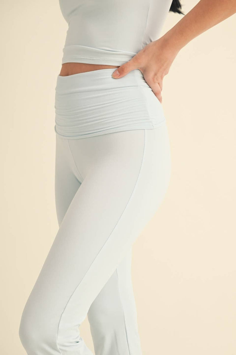 Foldover Flare Pants:Choc.