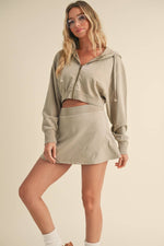 Mineral Wash  Crop Hoodie