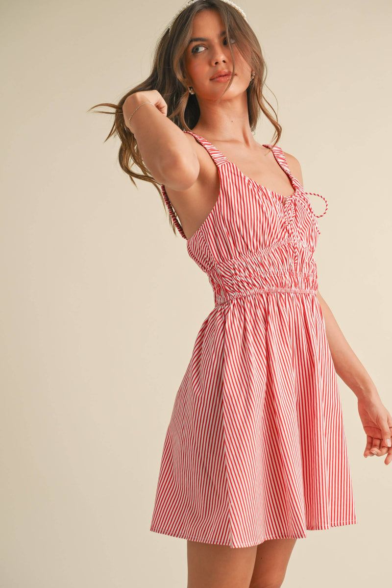 Plaid Mini Dress: Red