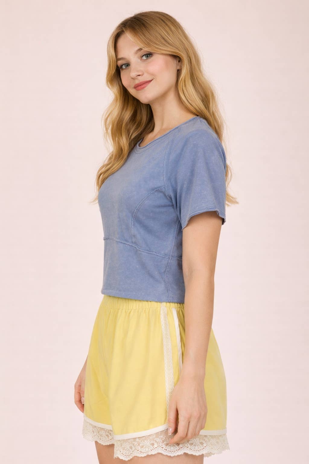 Mineral Washed Top: Denim