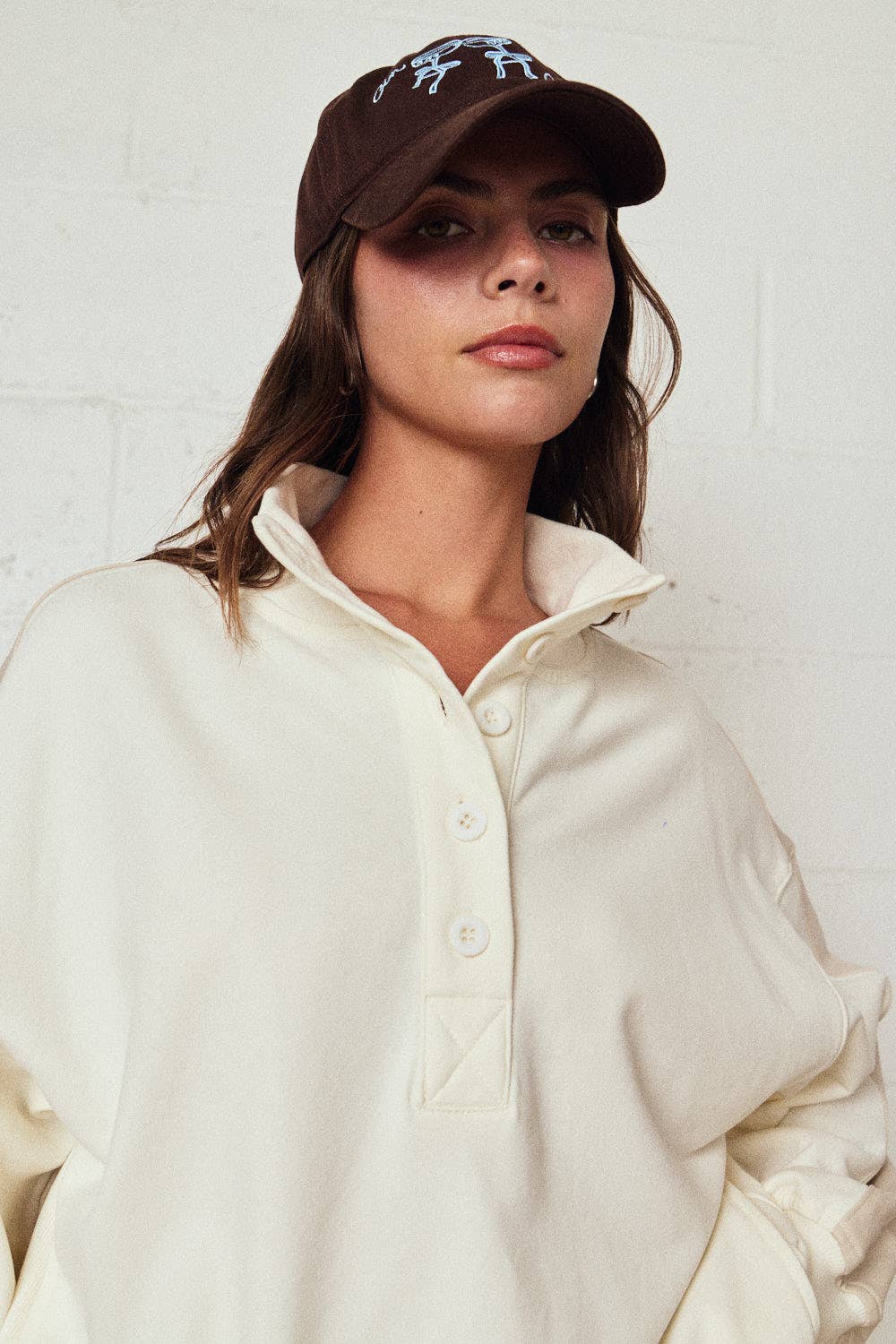 Mock Neck Color Block Set: Taupe