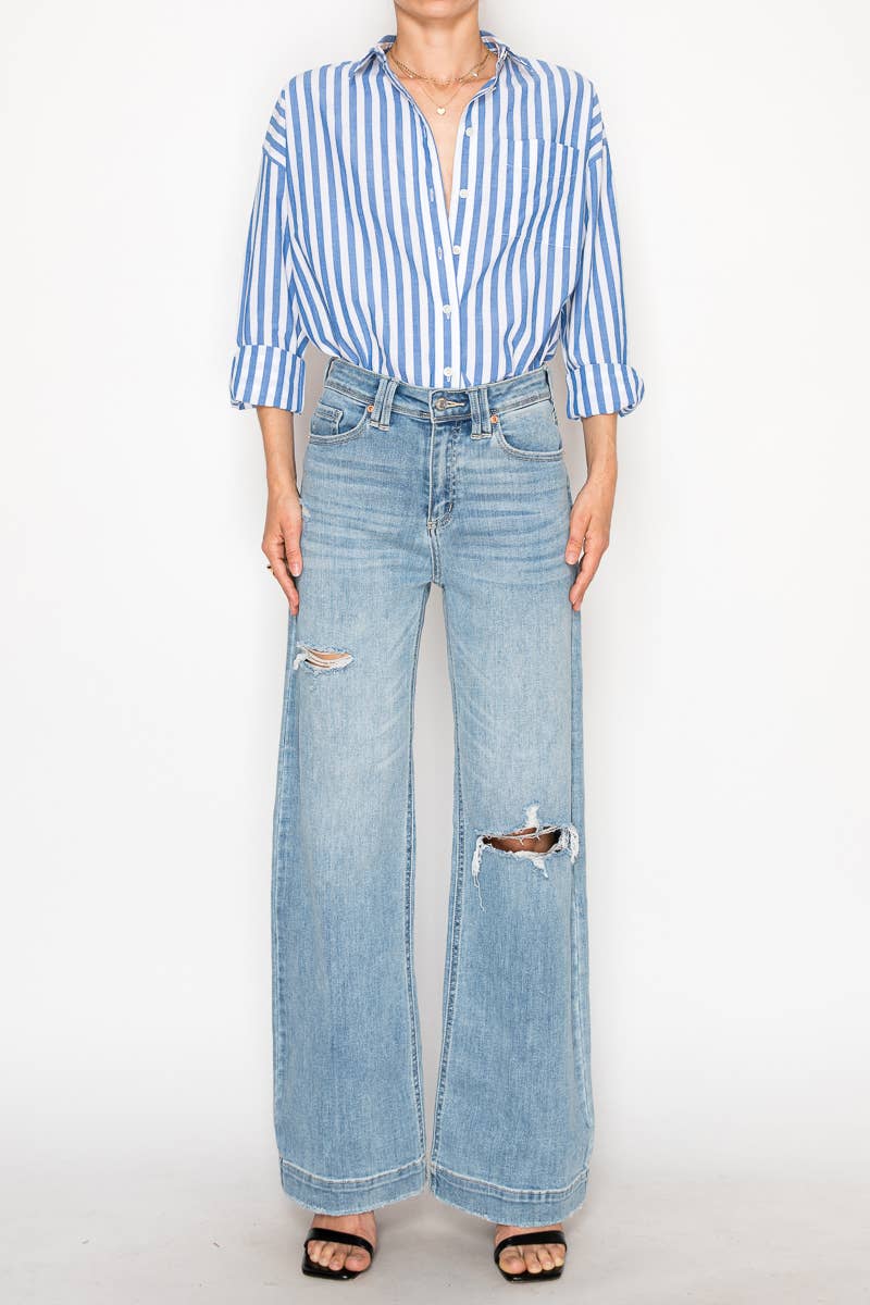 Corset Ultra Rise Wide Jeans: