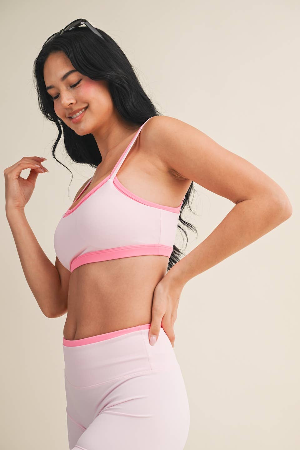 Double Layered Sports Bra: Pink