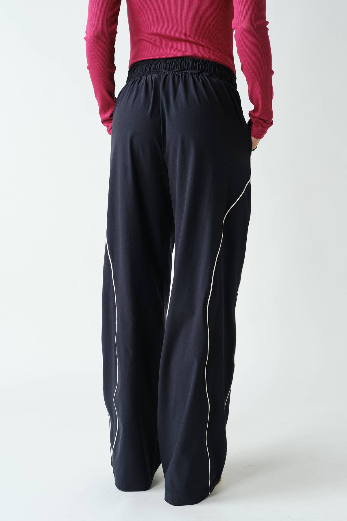 Curved Classic Track Pants: Black