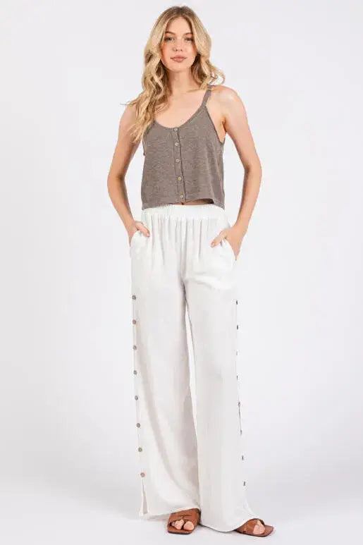 Button Front Sweater Cami: Mocha